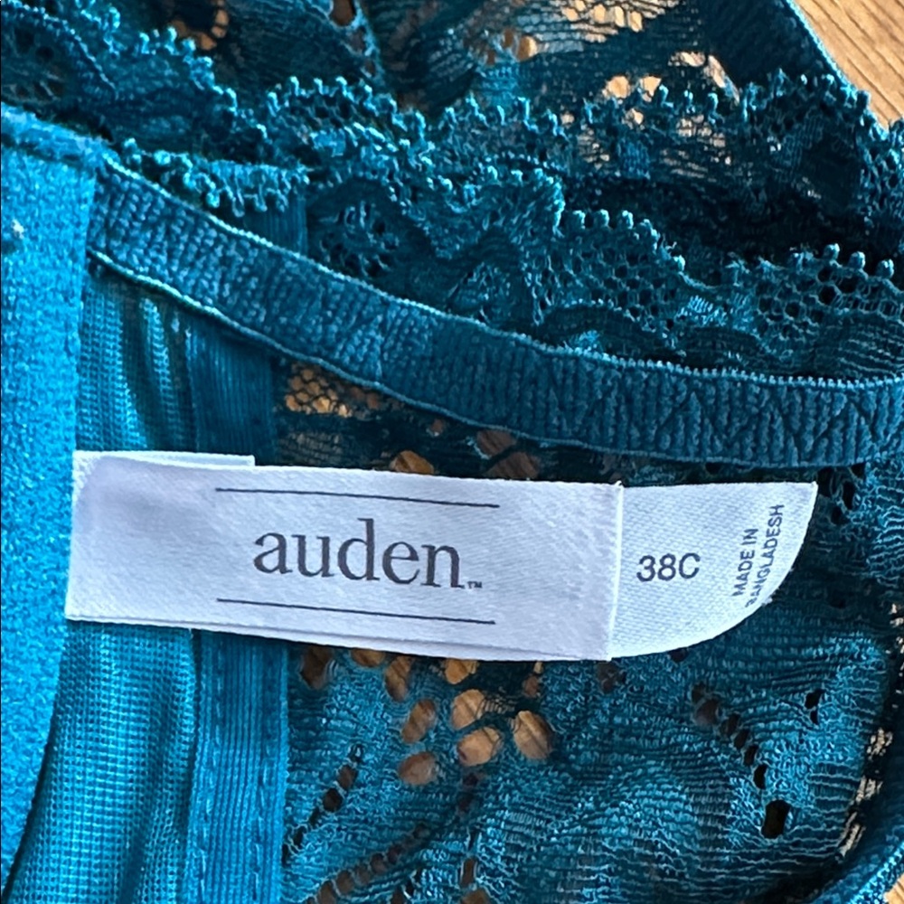 Auden Elegant Lace Teal Push-up Bra front closure size 38C - Picture 5 of 5